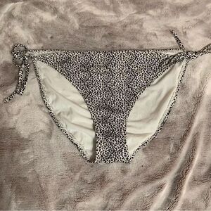 Xhilaration Bikini Bottoms Womens XLTie Side Leopard Print Swimsuit Summer White